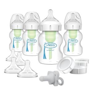 image:imageDr Browns AntiColic Options WideNeck Baby Bottle Feeding Set 5 oz9 oz with Bottle Travel Caps Packaging May VaryBreasttoBottle Feeding Set