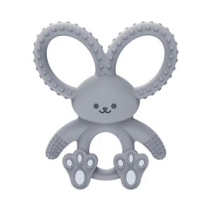 image:imageDr Browns Flexees Teether Pink Bunny Soft 100 Silicone Baby Teether BPA Free 3m 1 PackBunny  Gray