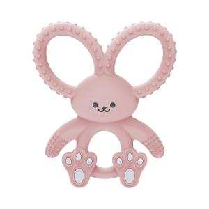 image:imageDr Browns Flexees Teether Pink Bunny Soft 100 Silicone Baby Teether BPA Free 3m 1 PackBunny  Pink