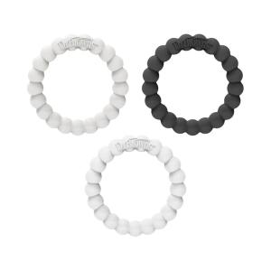 image:imageDr Browns Flexees Teether Rings 100 Silicone Soft and Easy to Hold Encourages SelfSoothe 3 Pack Black White Gray BPA Free 3m