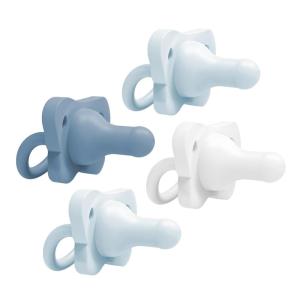 image:imageDr Browns HappyPaci 100 Silicone Baby Pacifier Contoured OnePiece Design GrayGreenEcru 06m BPAFree 3Pack4Pack  BlueLightBlueWhite
