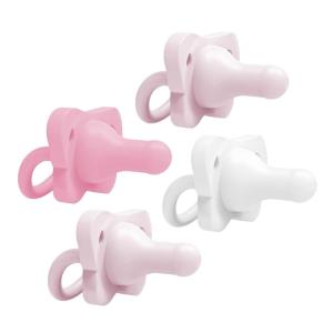 image:imageDr Browns HappyPaci 100 Silicone Baby Pacifier Contoured OnePiece Design GrayGreenEcru 06m BPAFree 3Pack4Pack  LightPinkPinkWhite