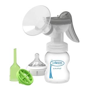 image:imageDr Browns Manual Breast Pump with SoftShape 100 Silicone Shield B 25mm flange amp AntiColic Options WideNeck Baby Bottle 5 oz150 mL with Level 1 Slow Flow NippleBreast Pump