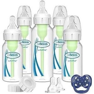 image:imageDr Browns Natural Flow AntiColic Options Narrow Baby Bottle Gift Set with Advantage Pacifier amp Bottle Travel Caps 0mBaby Bottle Gift Set 15 Piece