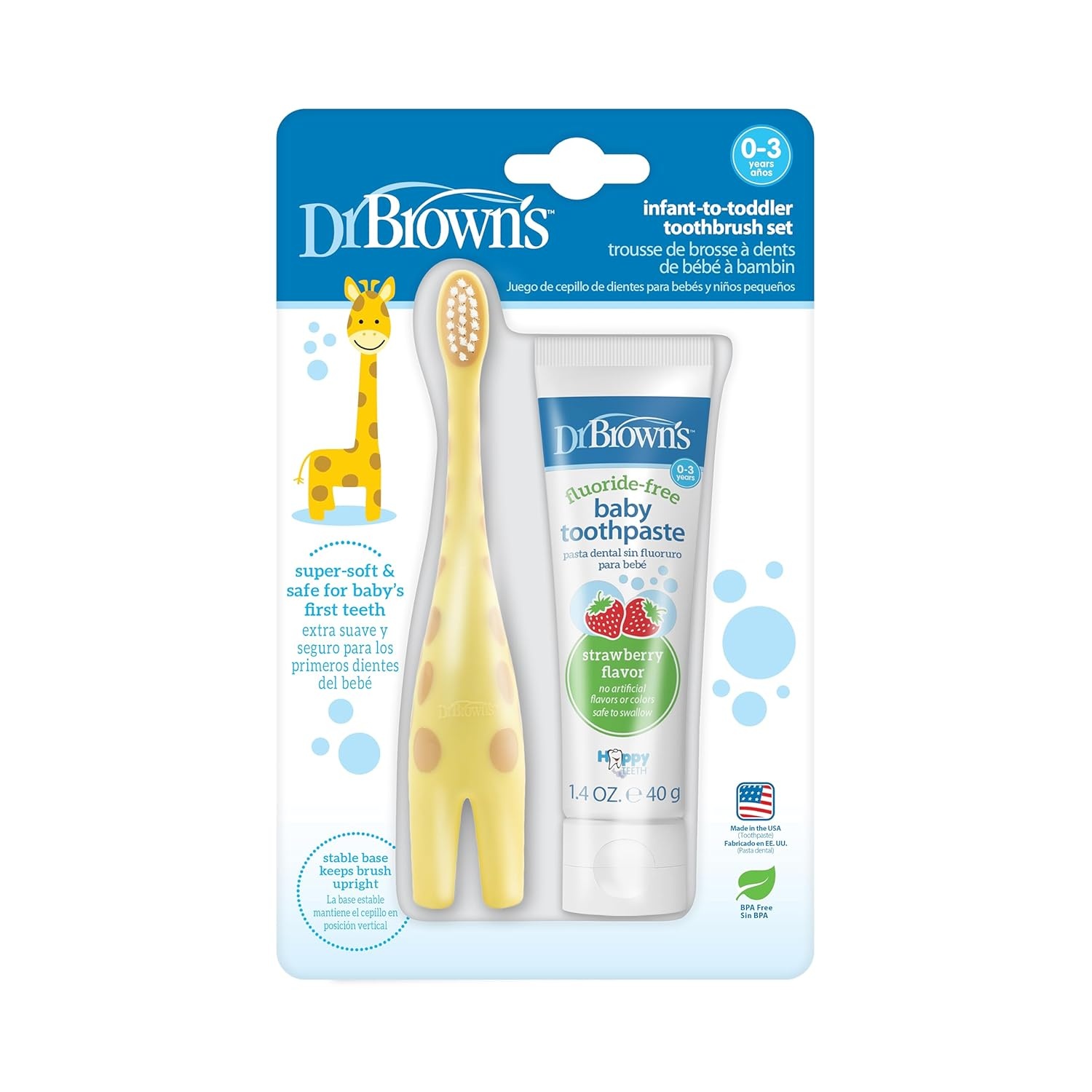 image:imageDr Browns Baby amp Toddler Toothbrush 2Pack 14 Years and InfantToToddler Toothbrush Set with Toothpaste 03 Years