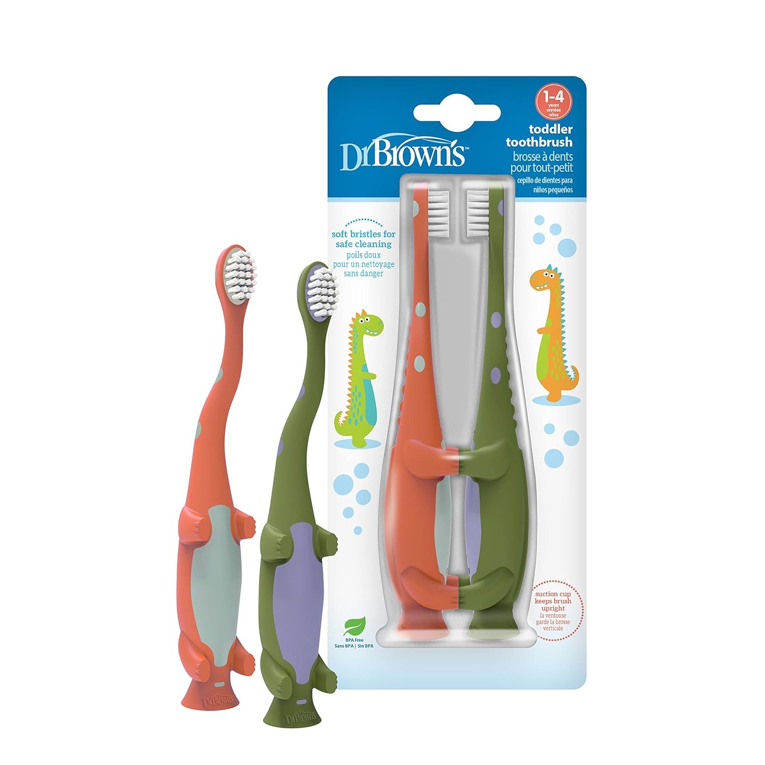 image:imageDr Browns Baby amp Toddler Toothbrush 2Pack 14 Years and InfantToToddler Toothbrush Set with Toothpaste 03 Years