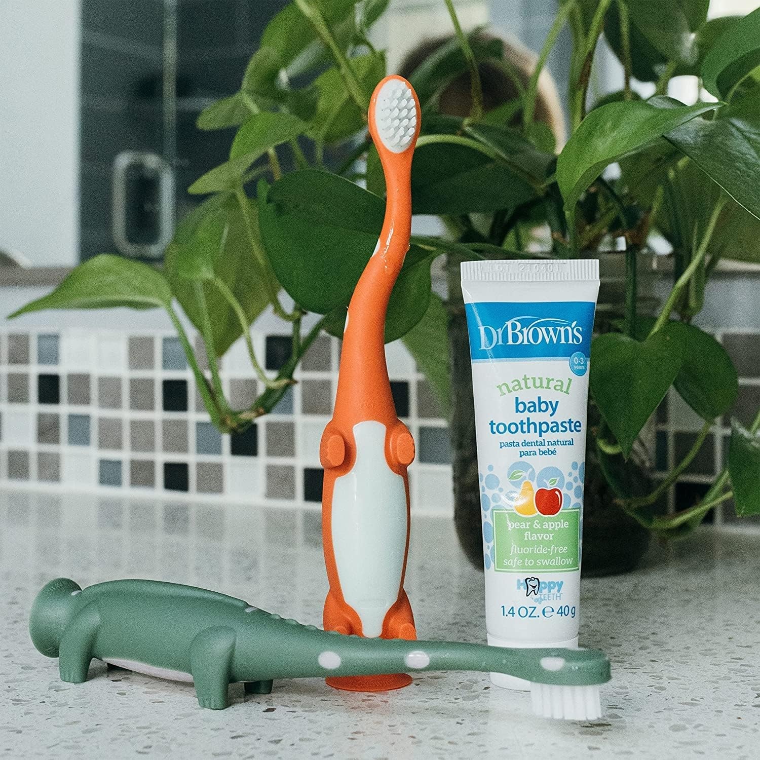 image:imageDr Browns Baby and Toddler Toothbrush Green Dinosaur 1Pack 14 Years CleanUp Float amp Hatch Dino Eggs Bath Toy 6m DinoSoft Baby Bath Spout Cover BPA Free Certified Plastic NeutralDino Hatch Eggs Dino Bath Spout Cover and Orange and Green Dino Toothbrushes