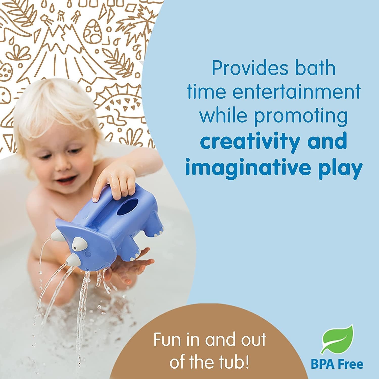 image:imageDr Browns Baby and Toddler Toothbrush Green Dinosaur 1Pack 14 Years CleanUp Float amp Hatch Dino Eggs Bath Toy 6m DinoSoft Baby Bath Spout Cover BPA Free Certified Plastic NeutralDino Hatch Eggs With Pour Roar Watering Can