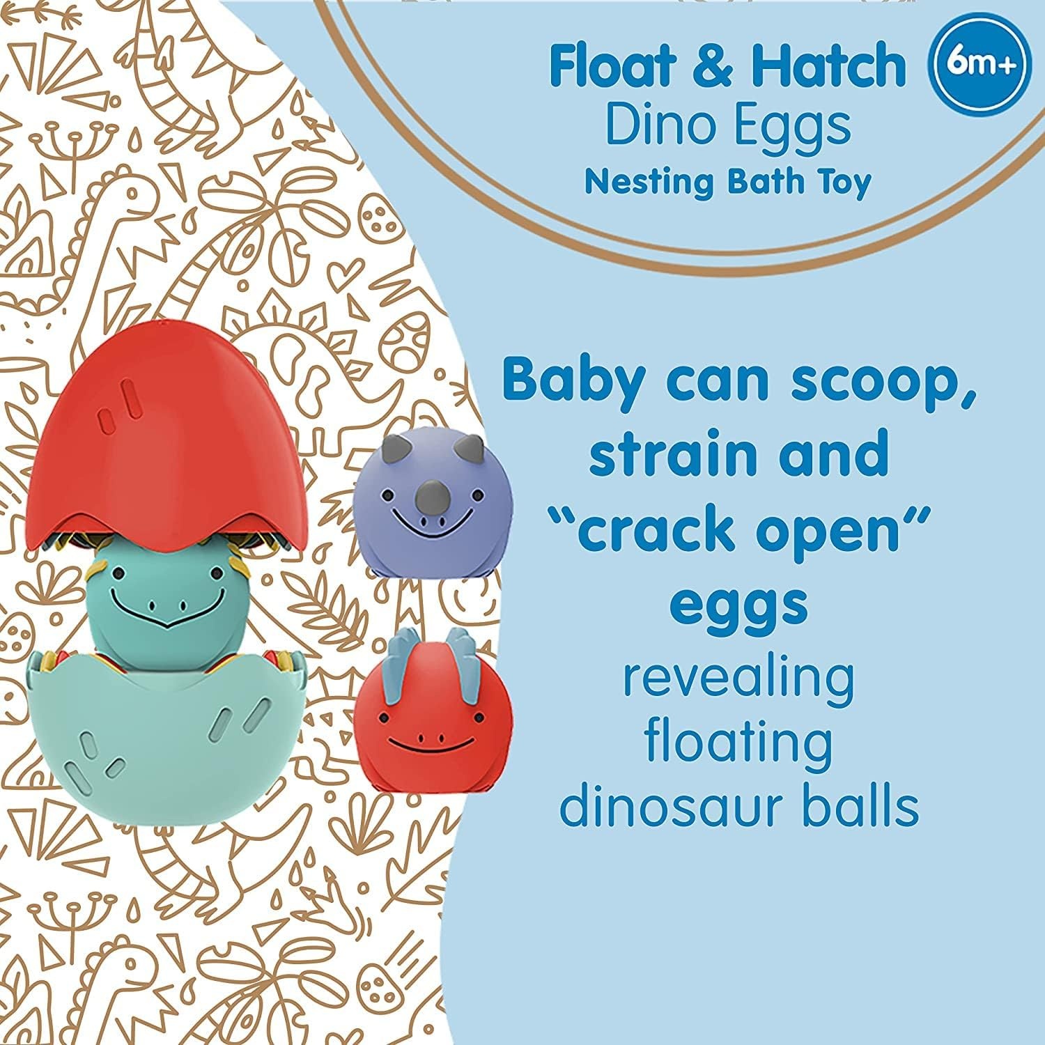 image:imageDr Browns Baby and Toddler Toothbrush Green Dinosaur 1Pack 14 Years CleanUp Float amp Hatch Dino Eggs Bath Toy 6m DinoSoft Baby Bath Spout Cover BPA Free Certified Plastic NeutralDino Hatch Eggs With Pour Roar Watering Can