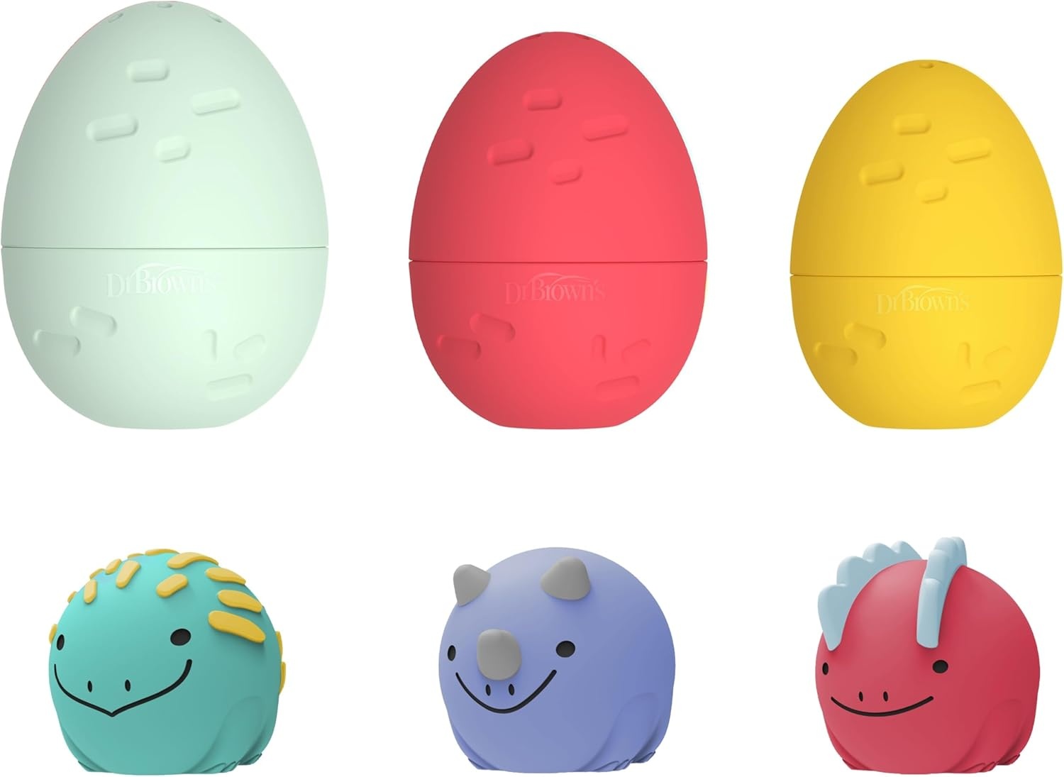 image:imageDr Browns Baby and Toddler Toothbrush Green Dinosaur 1Pack 14 Years CleanUp Float amp Hatch Dino Eggs Bath Toy 6m DinoSoft Baby Bath Spout Cover BPA Free Certified Plastic NeutralDino Hatch Eggs