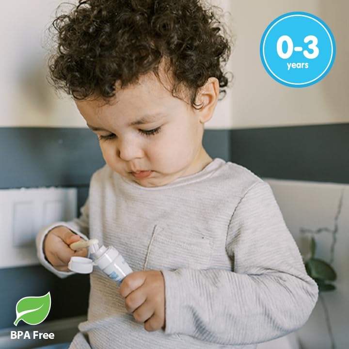 image:imageDr Browns InfanttoToddler Toothbrush Set Soft amp Gentle Manual Toothbrushes for Baby GreenDark BlueEcruBlue BPA Free 03 Years 4Pack4Pack GreenDark BlueEcruBlue