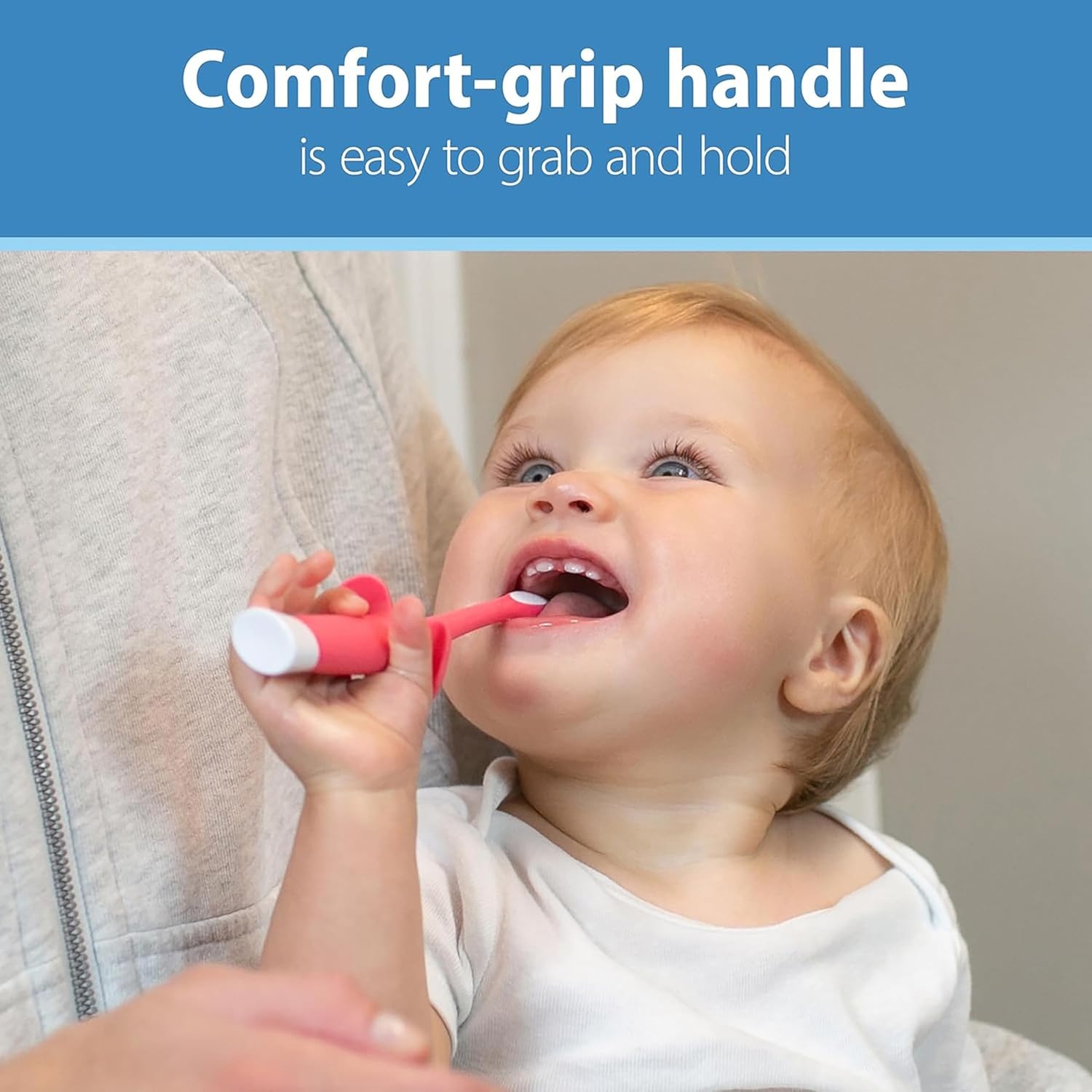 image:imageDr Browns InfanttoToddler Training Toothbrush Soft for Babys First Teeth Pink Elephant 03 Years and Tooth and Gum Wipes 30 Count