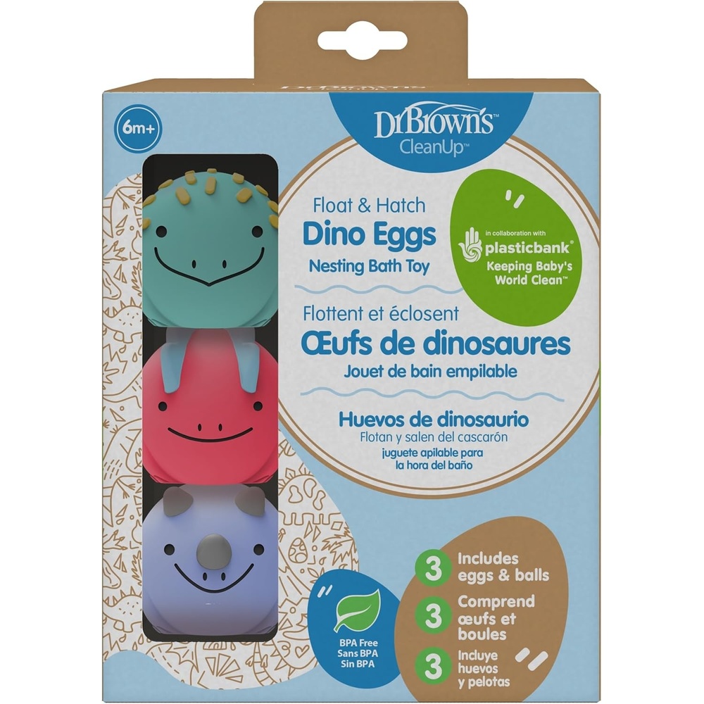 image:imageDr Browns Baby and Toddler Toothbrush Green Dinosaur 1Pack 14 Years CleanUp Float amp Hatch Dino Eggs Bath Toy 6m DinoSoft Baby Bath Spout Cover BPA Free Certified Plastic NeutralDino Hatch Eggs
