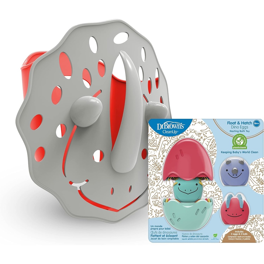 image:imageDr Browns Baby and Toddler Toothbrush Green Dinosaur 1Pack 14 Years CleanUp Float amp Hatch Dino Eggs Bath Toy 6m DinoSoft Baby Bath Spout Cover BPA Free Certified Plastic NeutralDinoscoop With Float Hatch Dino Eggs