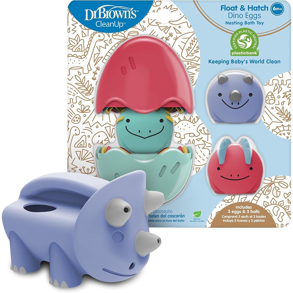 image:imageDr Browns Baby and Toddler Toothbrush Green Dinosaur 1Pack 14 Years CleanUp Float amp Hatch Dino Eggs Bath Toy 6m DinoSoft Baby Bath Spout Cover BPA Free Certified Plastic NeutralDino Hatch Eggs With Pour Roar Watering Can
