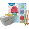 Dino Hatch Eggs  Dino Bath Spout Cover  and Orange and Green Dino Toothbrushes