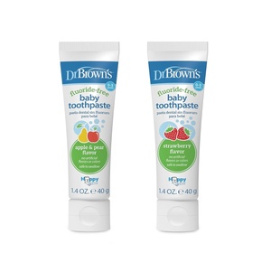 image:imageDr Browns Baby Toothpaste Strawberry and Apple Pear Flavors Toddlers and Kids Love Fluoride Free Made in The USA 03 Years 14oz