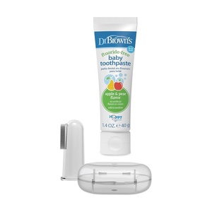 image:imageDr Browns Baby Toothpaste Variety Pack Strawberry and Pear Apple Flavors Fluoride Free Made in the USA 03 Years 2Pack