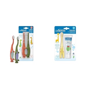 image:imageDr Browns Baby amp Toddler Toothbrush 2Pack 14 Years and InfantToToddler Toothbrush Set with Toothpaste 03 Years
