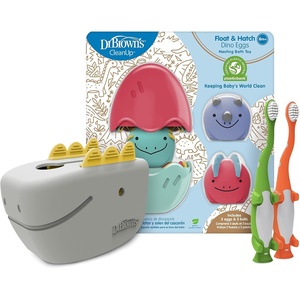 image:imageDr Browns Baby and Toddler Toothbrush Green Dinosaur 1Pack 14 Years CleanUp Float amp Hatch Dino Eggs Bath Toy 6m DinoSoft Baby Bath Spout Cover BPA Free Certified Plastic NeutralDino Hatch Eggs  Dino Bath Spout Cover  and Orange and Green Dino Toothbrushes