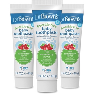 image:imageDr Browns Baby and Toddler Toothbrush Set Orange and Green Dinosaur 2Pack with Strawberry Flavor ToothpasteStrawberry