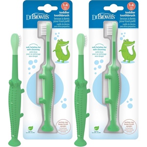 image:imageDr Browns Baby and Toddler Toothbrush Set Otter with Apple Pear Flavor Toothpaste1 Count Pack of 2