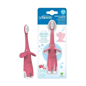 image:imageDr Browns InfanttoToddler Toothbrush Elephant Pink 03 Years