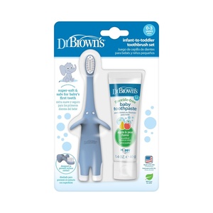 image:imageDr Browns InfanttoToddler Toothbrush Set 14 Ounce Blue