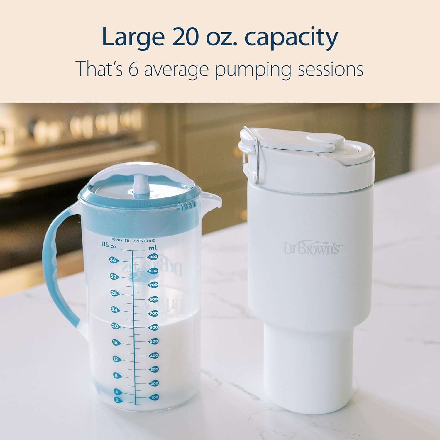 image:imageDr Browns Breast Milk and Formula Chiller Portable Insulated Storage for Breast Pumping and Bottle Feeding 20 oz590 mL Capacity Arctic White BPAFree 1PackArctic White