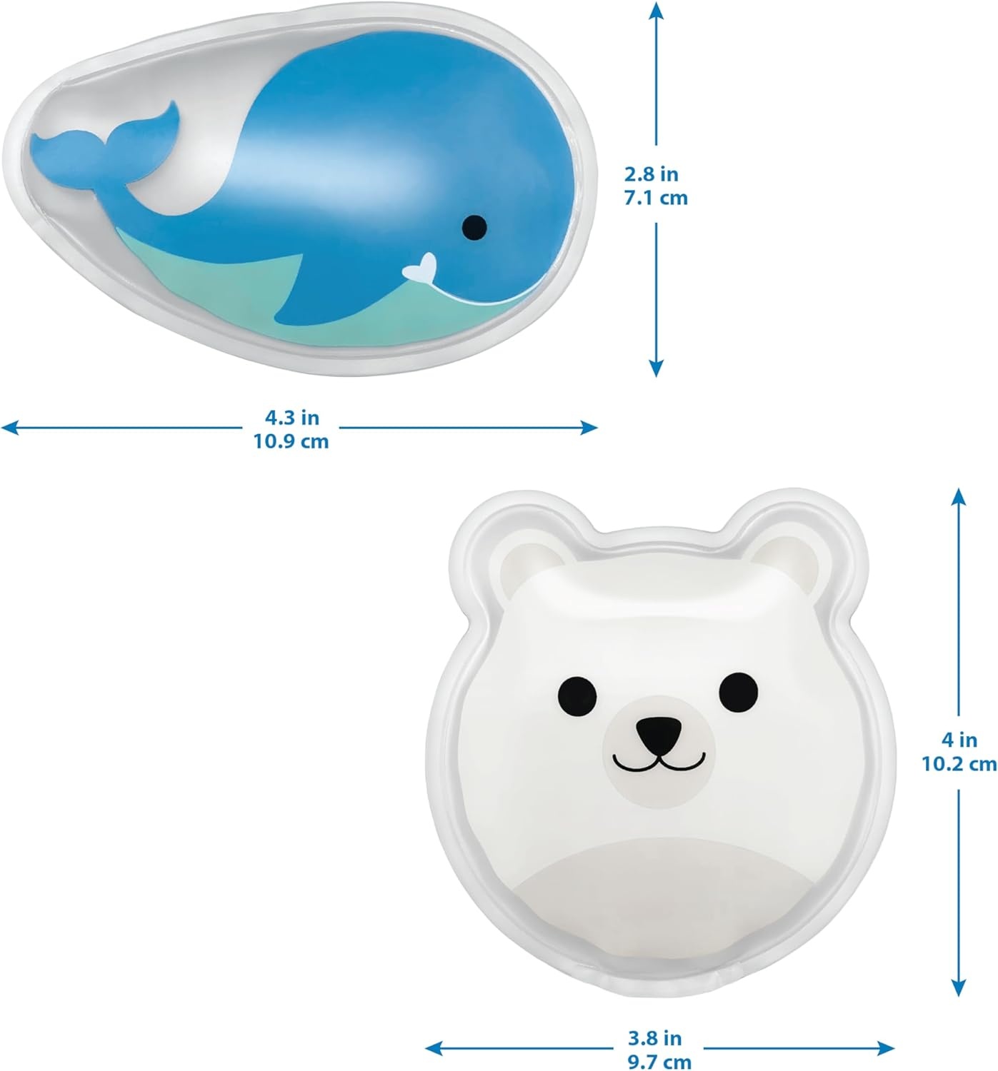 image:imageDr Browns Cold Comfort Compress Baby Ice Pack Freezable Reusable First Aid Pain Relief for Kids Polar Bear and Whale BPA Free 2PackSmall