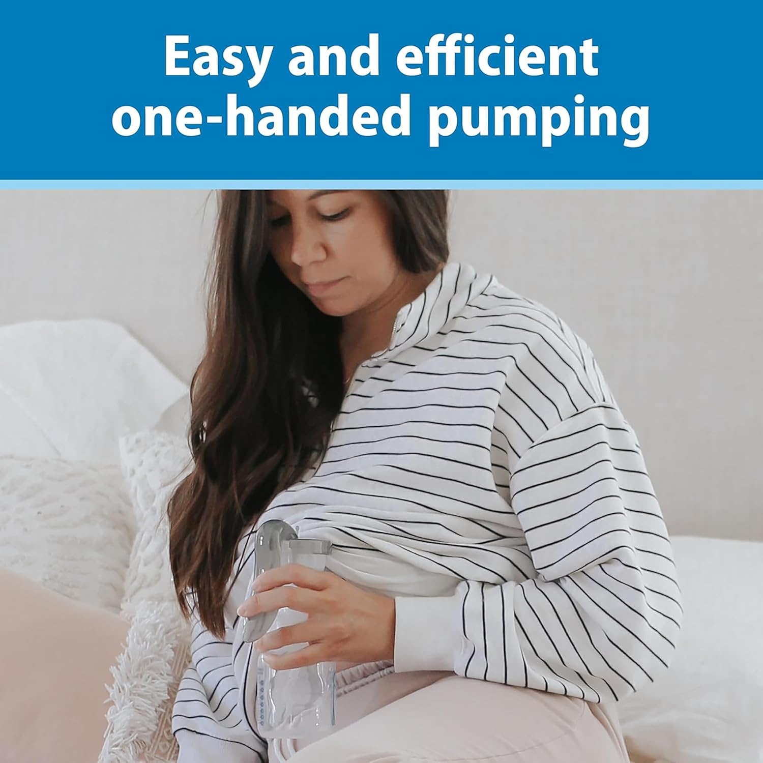 image:imageDr Browns Feeding Support Pillow with Cover Gentle Biege amp Manual Breast Pump amp Breast Milk Storage Bags 100 ct 6 oz Bags BPA free