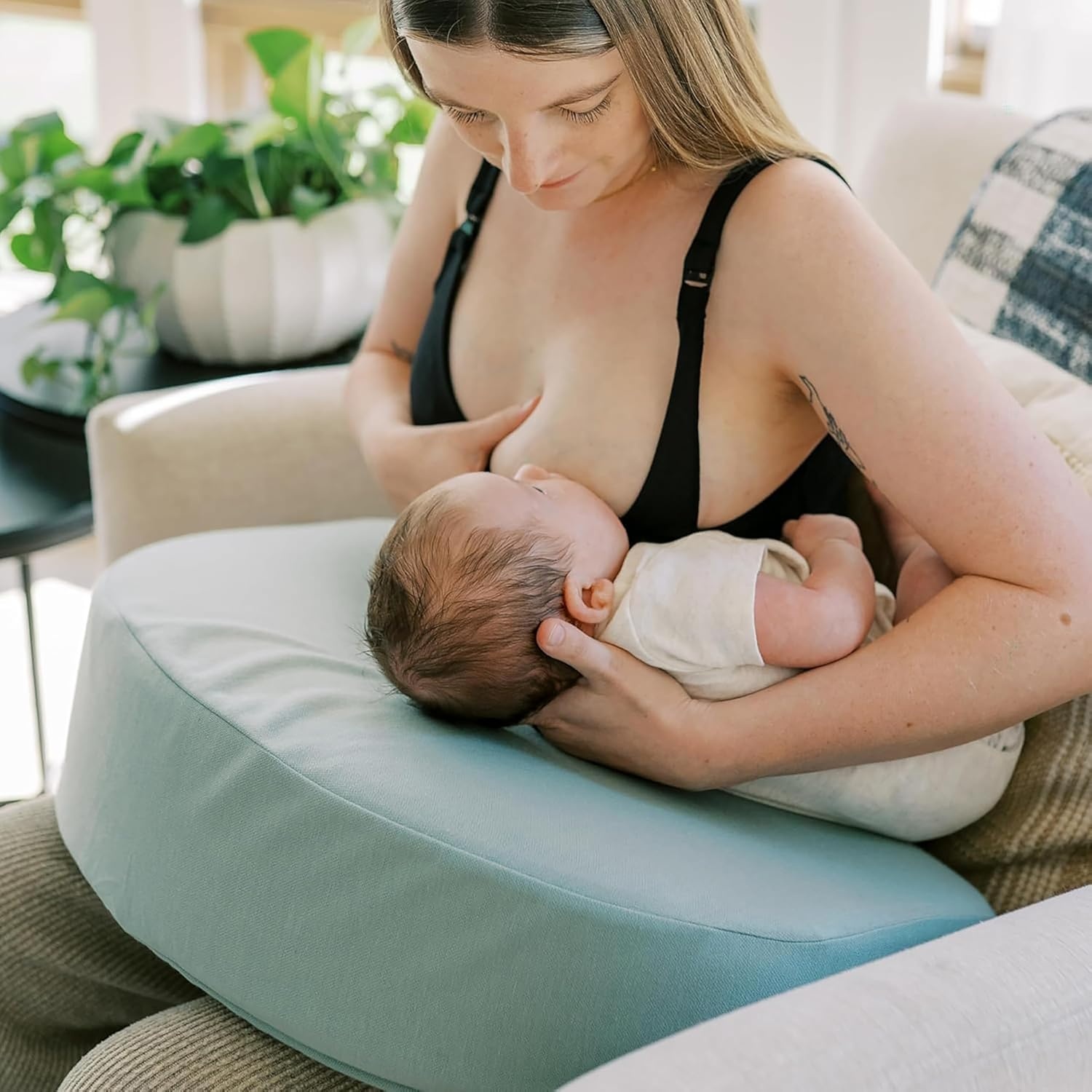 image:imageDr Browns Feeding Support Pillow with Cover Light Gray amp Deluxe Baby Bottle Warmer amp Natural Flow AntiColic Options Narrow Baby Bottle 4 oz120 mL 0m 4 Pack