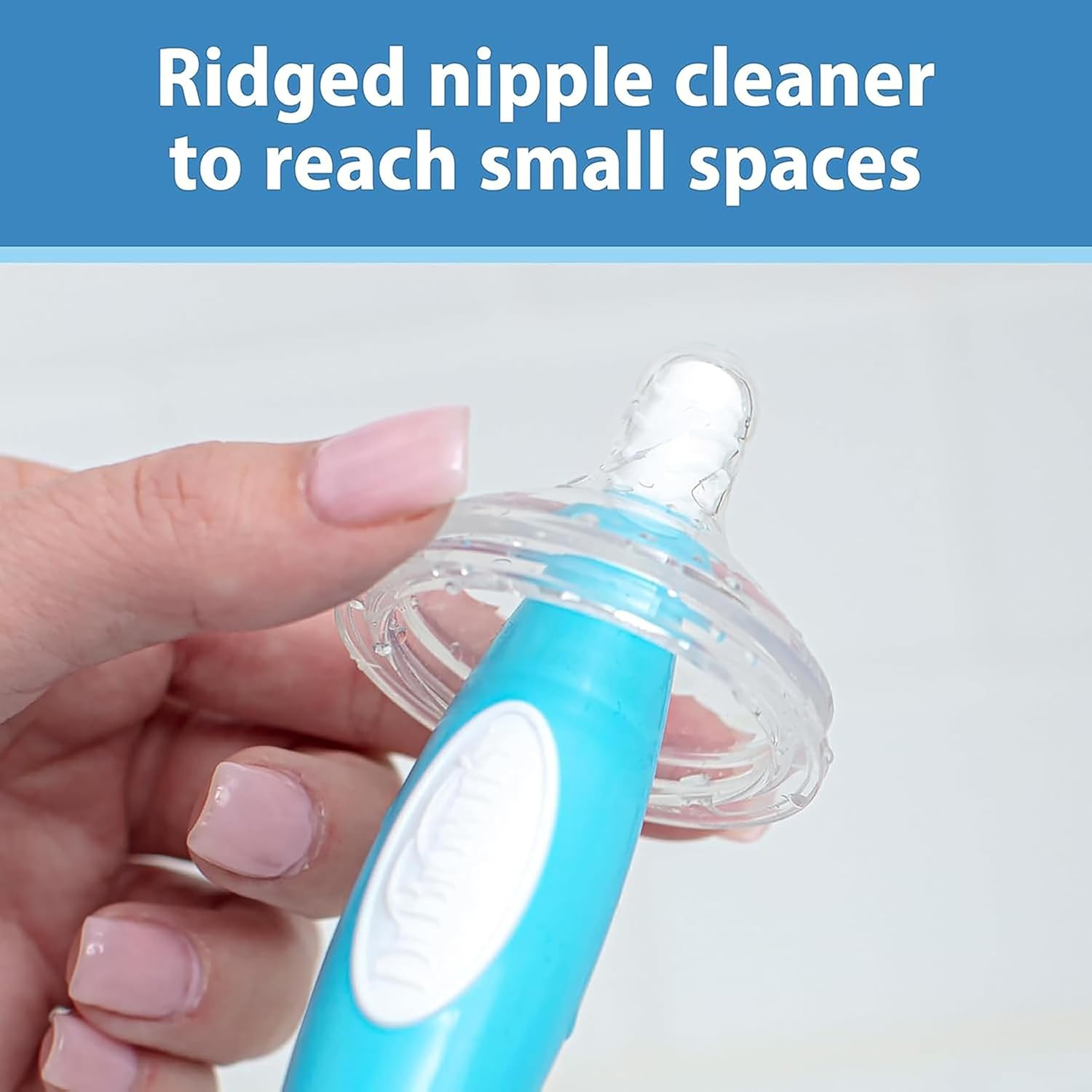 image:imageDr Browns Feeding Support Pillow with Cover Light Gray amp Soft Touch Baby Bottle Cleaning Brush Blue 1Pack amp Dishwasher Basket for Small Baby Bottle Parts Blue