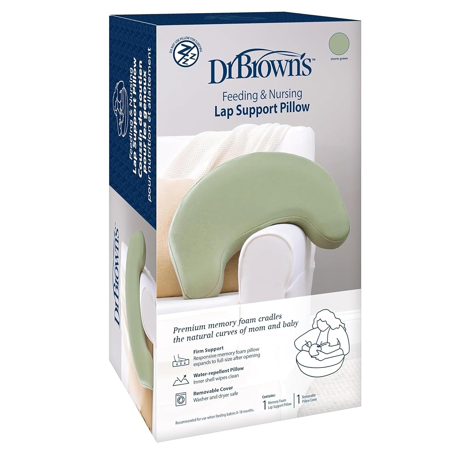 image:imageDr Browns Feeding Support Pillow with Cover Storm Green amp Breast Milk Storage Bags 100 ct 6 oz Bags BPA free