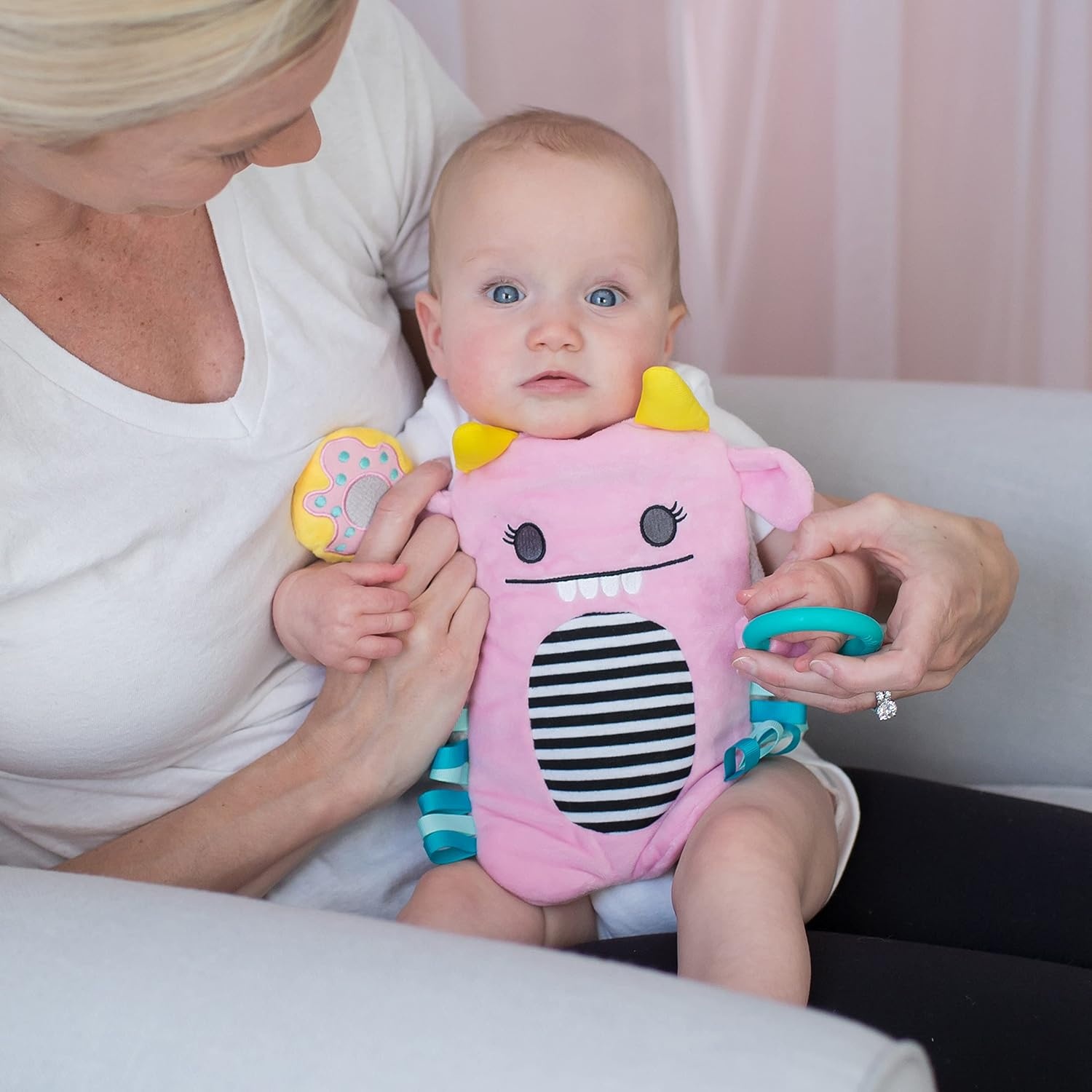 image:imageDr Browns Gripebelt Heated Belly Band Soothe Babys Tummy with Gentle Warmth and Compression Monster 3m BluePink Monster