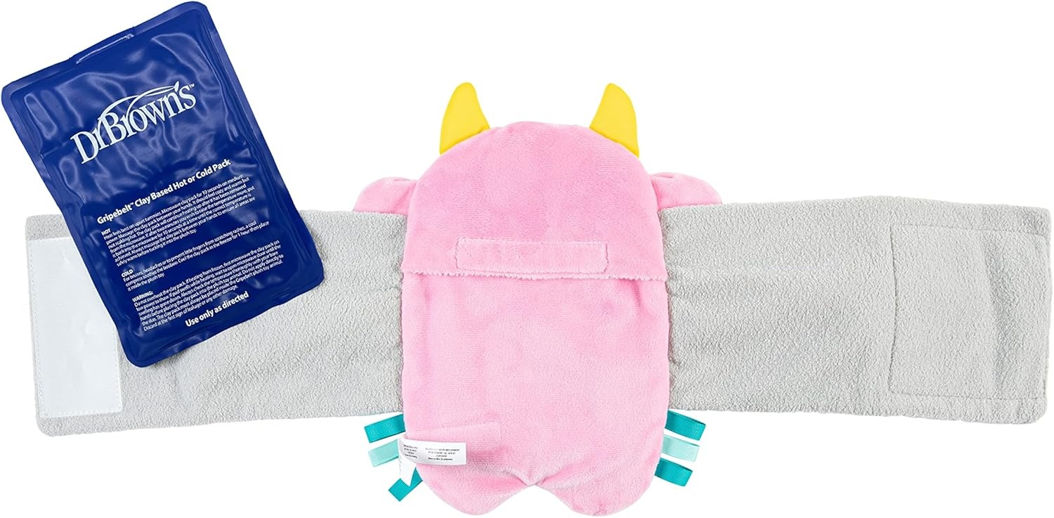 image:imageDr Browns Gripebelt Heated Belly Band Soothe Babys Tummy with Gentle Warmth and Compression Monster 3m BluePink Monster