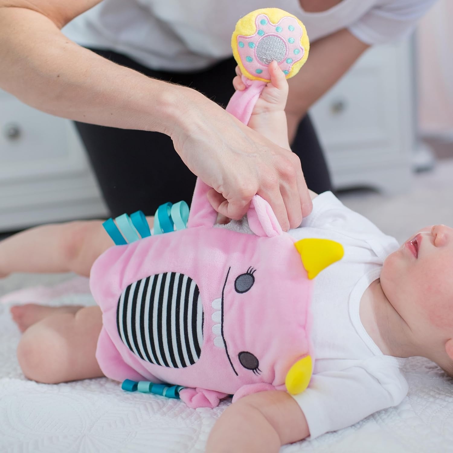image:imageDr Browns Gripebelt Heated Belly Band Soothe Babys Tummy with Gentle Warmth and Compression Monster 3m BluePink Monster