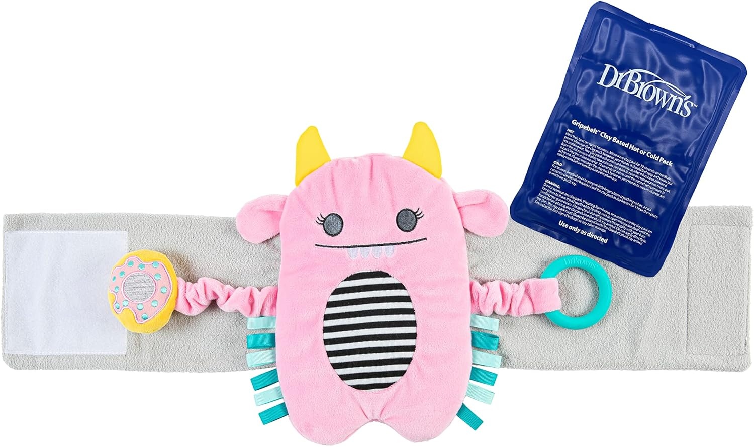 image:imageDr Browns Gripebelt Heated Belly Band Soothe Babys Tummy with Gentle Warmth and Compression Monster 3m BluePink Monster