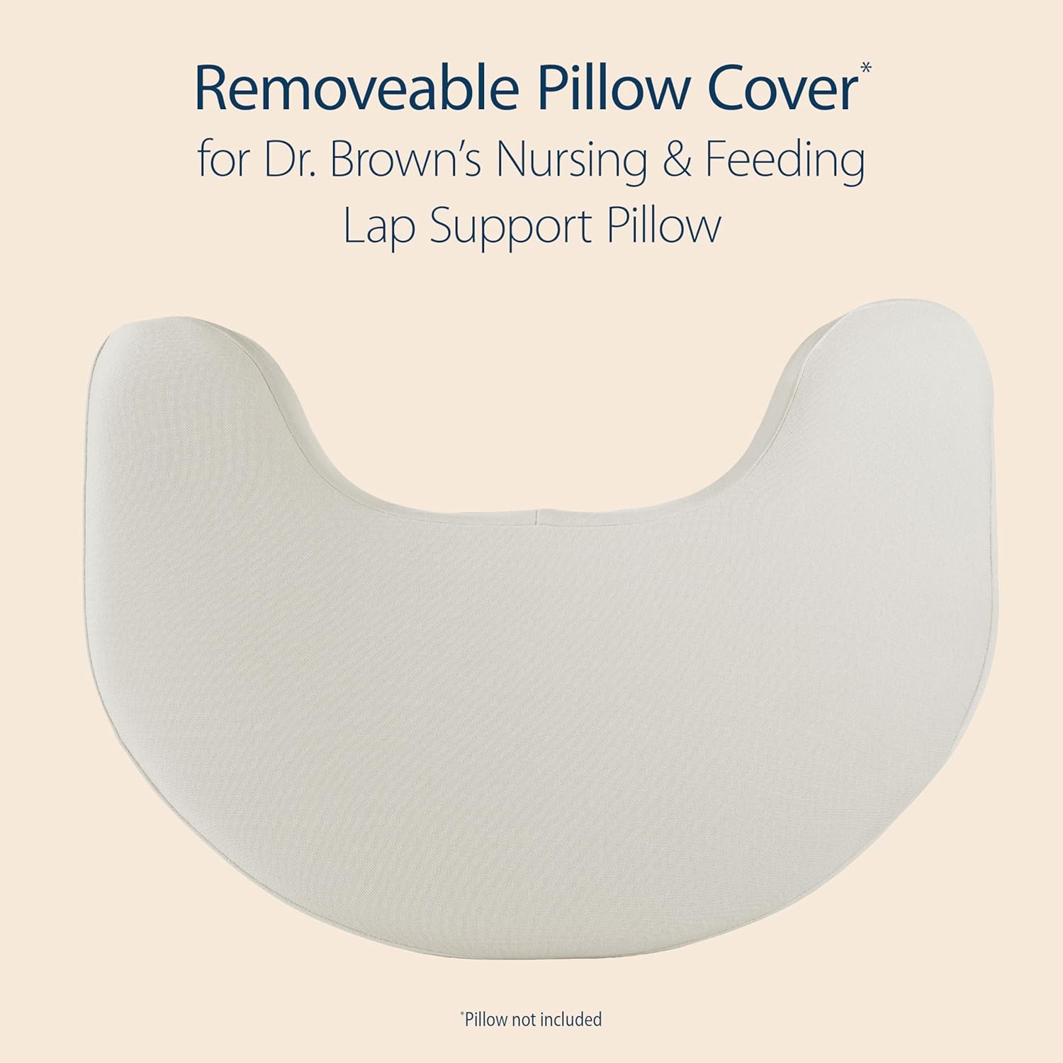 image:imageDr Browns Nursing Pillow with Washable Cover Breastfeeding Lap Support Pillow Premium Memory Foam Firm and Responsive Gentle Beige Gray CoverGentle Beige Lightgray