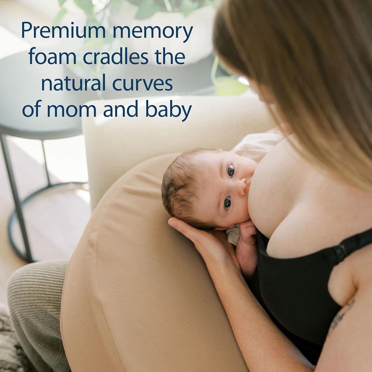 image:imageDr Browns Nursing Pillow with Washable Cover Breastfeeding Lap Support Pillow Premium Memory Foam Firm and Responsive GreenBeige 2PackGentle Beige Lightgray