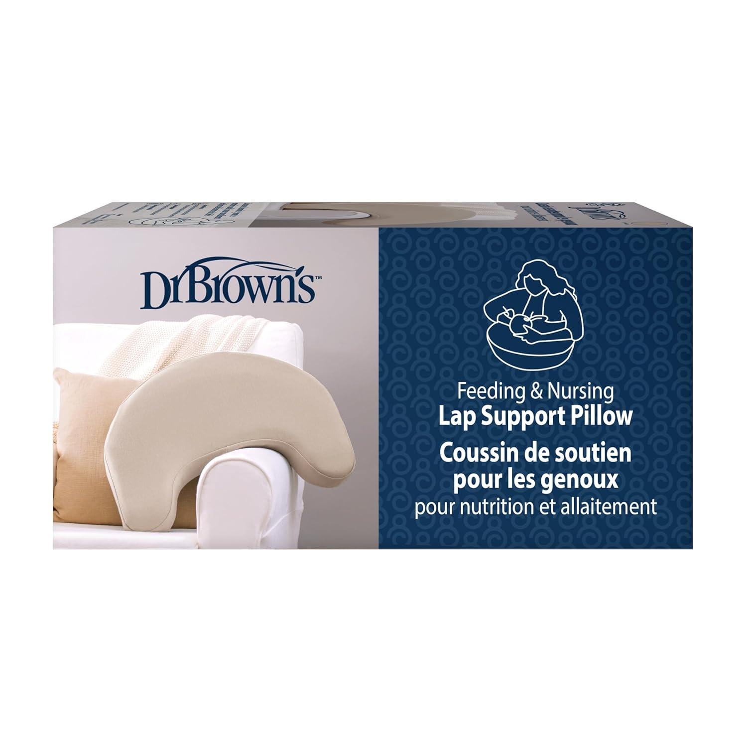 image:imageDr Browns Nursing Pillow with Washable Cover Breastfeeding Lap Support Pillow Premium Memory Foam Firm and Responsive Storm GreenLightgray