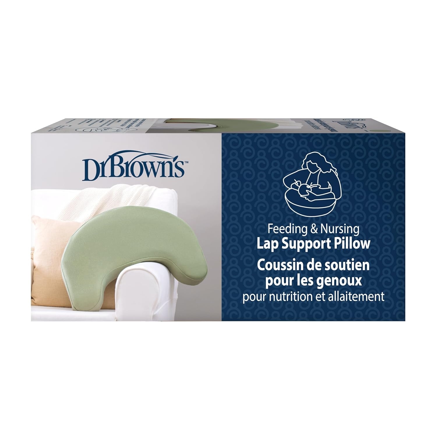 image:imageDr Browns Nursing Pillow with Washable Cover Breastfeeding Lap Support Pillow Premium Memory Foam Firm and Responsive Storm GreenStorm Green
