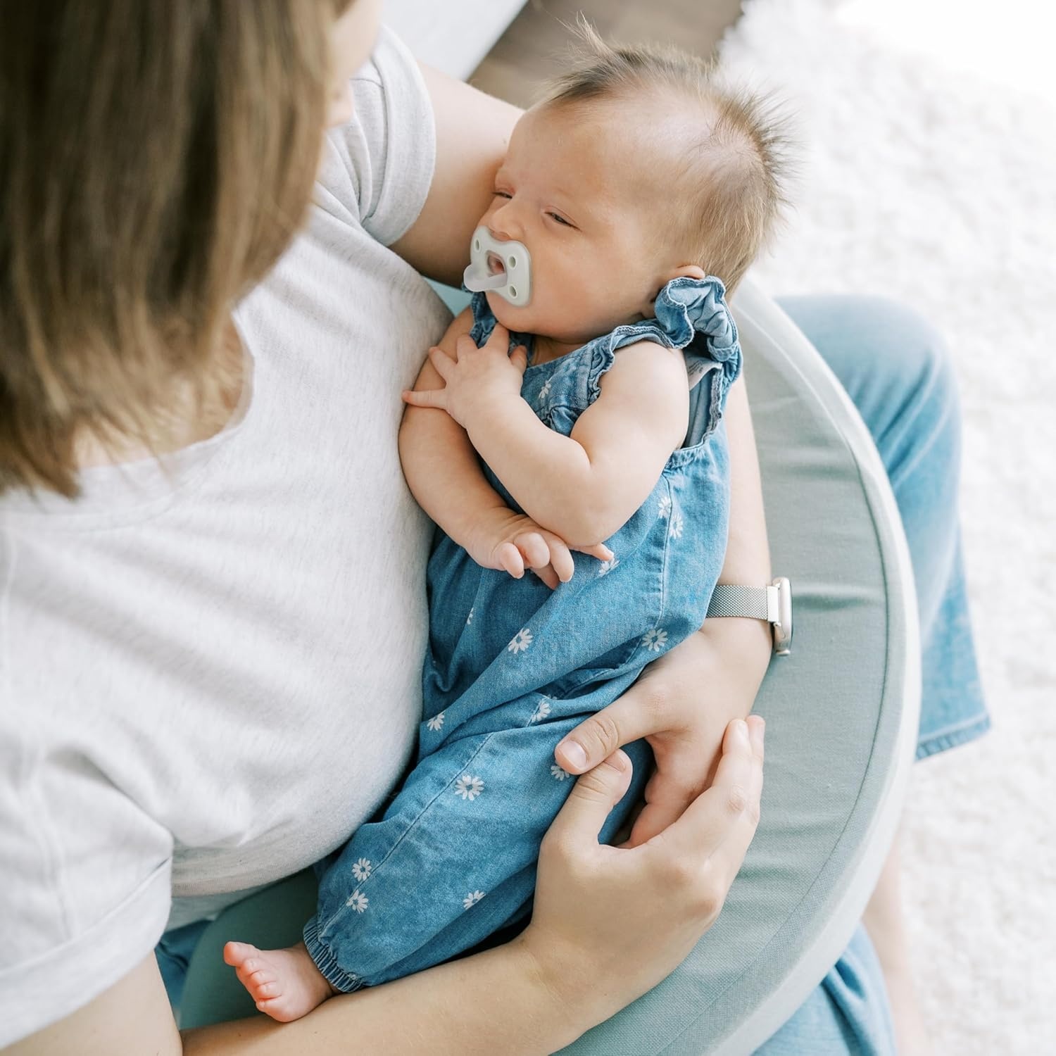 image:imageDr Browns Nursing Pillow with Washable Cover Breastfeeding Lap Support Pillow Premium Memory Foam Firm and Responsive Storm GreenStorm Green