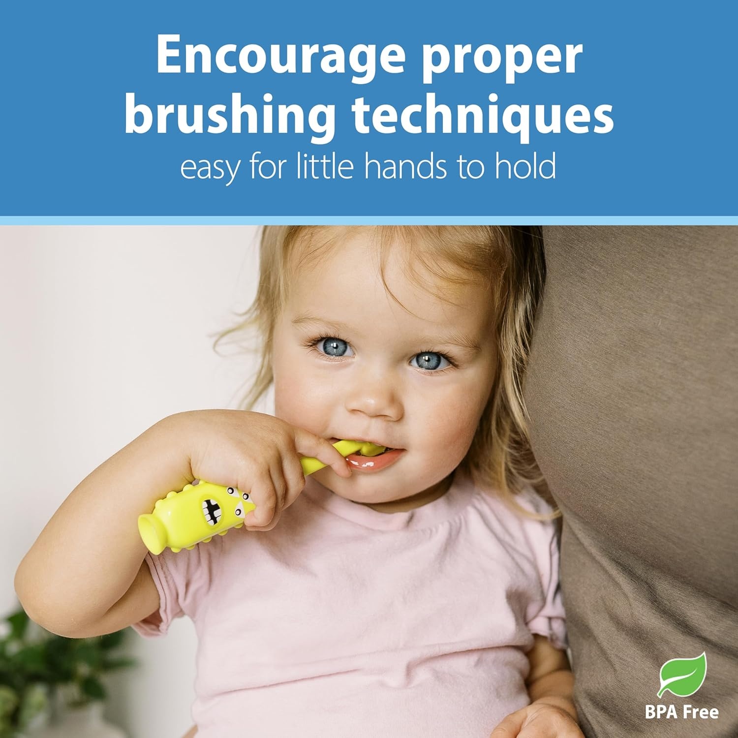 image:imageDr Browns ToothScrubber Toddler Toothbrush TripleSided Training Toothbrush with Suction Cup Base Green Monster Baby Oral Care Ages 14 Years1 Pack Green Monster