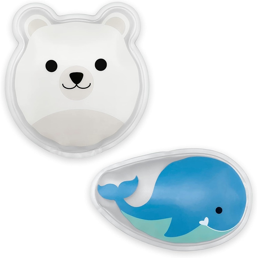 image:imageDr Browns Cold Comfort Compress Baby Ice Pack Freezable Reusable First Aid Pain Relief for Kids Polar Bear and Whale BPA Free 2PackSmall