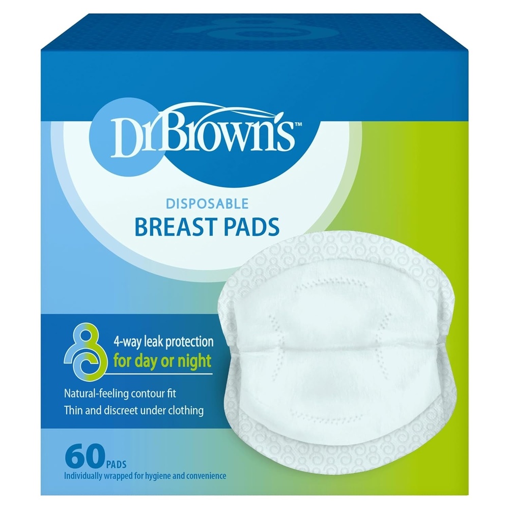 image:imageDr Browns Disposable Breast Pads for Leakproof Protection Absorbent and Discreet Nursing Pads with Adhesive Strips for Day or Night 120 Count Pack of 260 Count