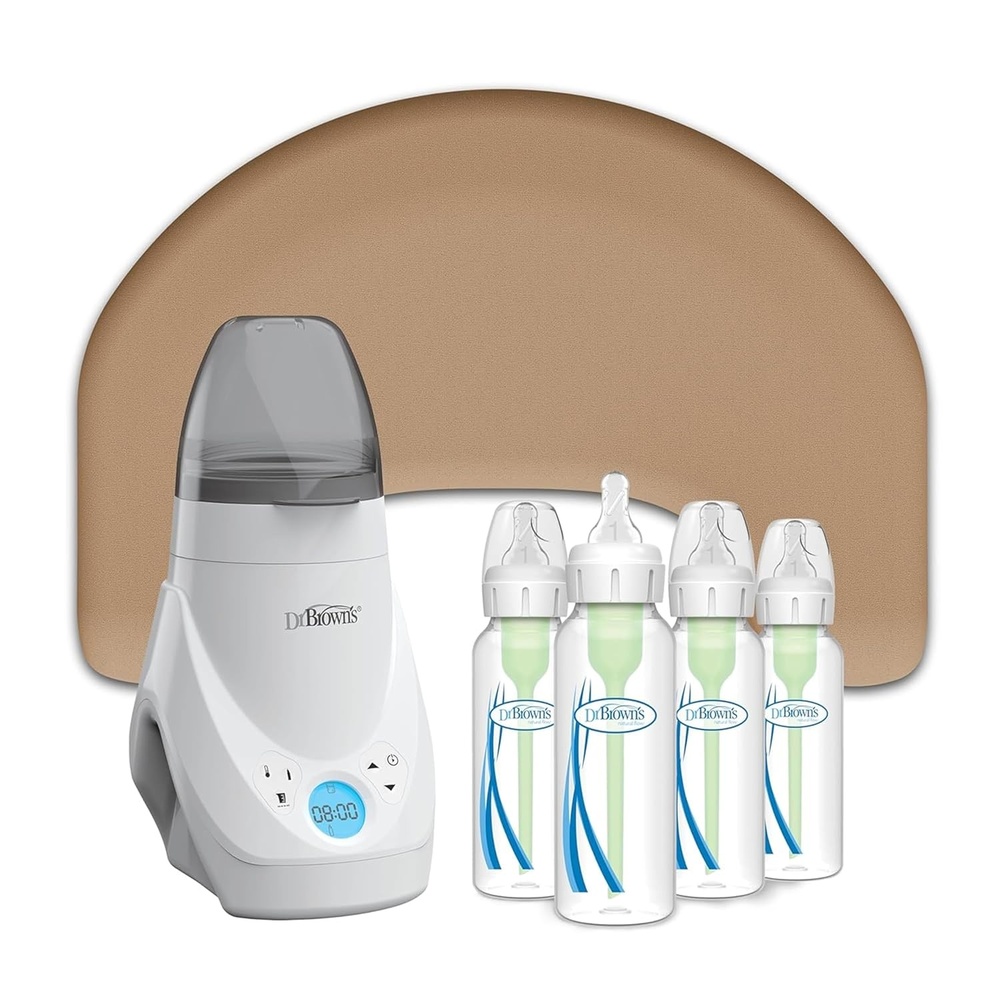 image:imageDr Browns Feeding Support Pillow with Cover Gentle Biege amp Deluxe Baby Bottle Warmer amp Natural Flow AntiColic Options Narrow Baby Bottle 4 oz120 mL 0m 4 Pack
