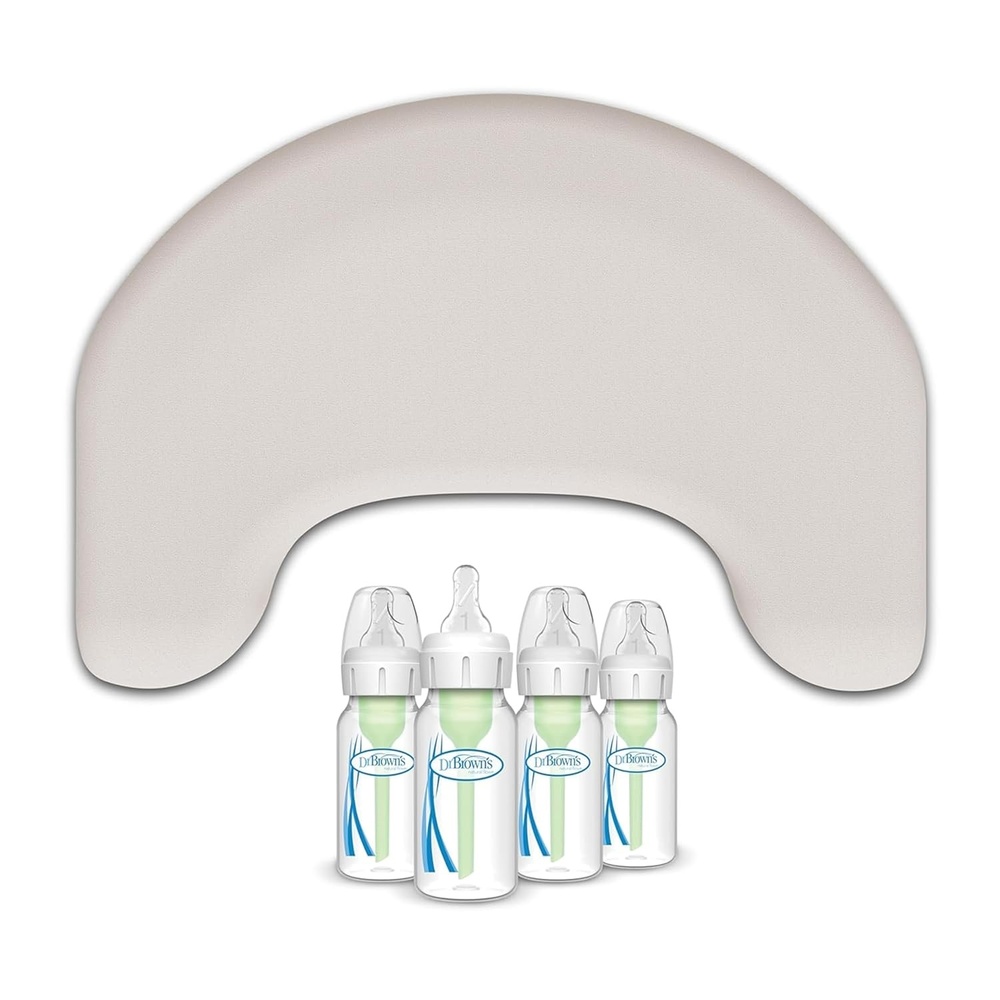 image:imageDr Browns Feeding Support Pillow with Cover Light Gray amp Natural Flow AntiColic Options Narrow Baby Bottle 4 oz120 mL 0m 4 Pack