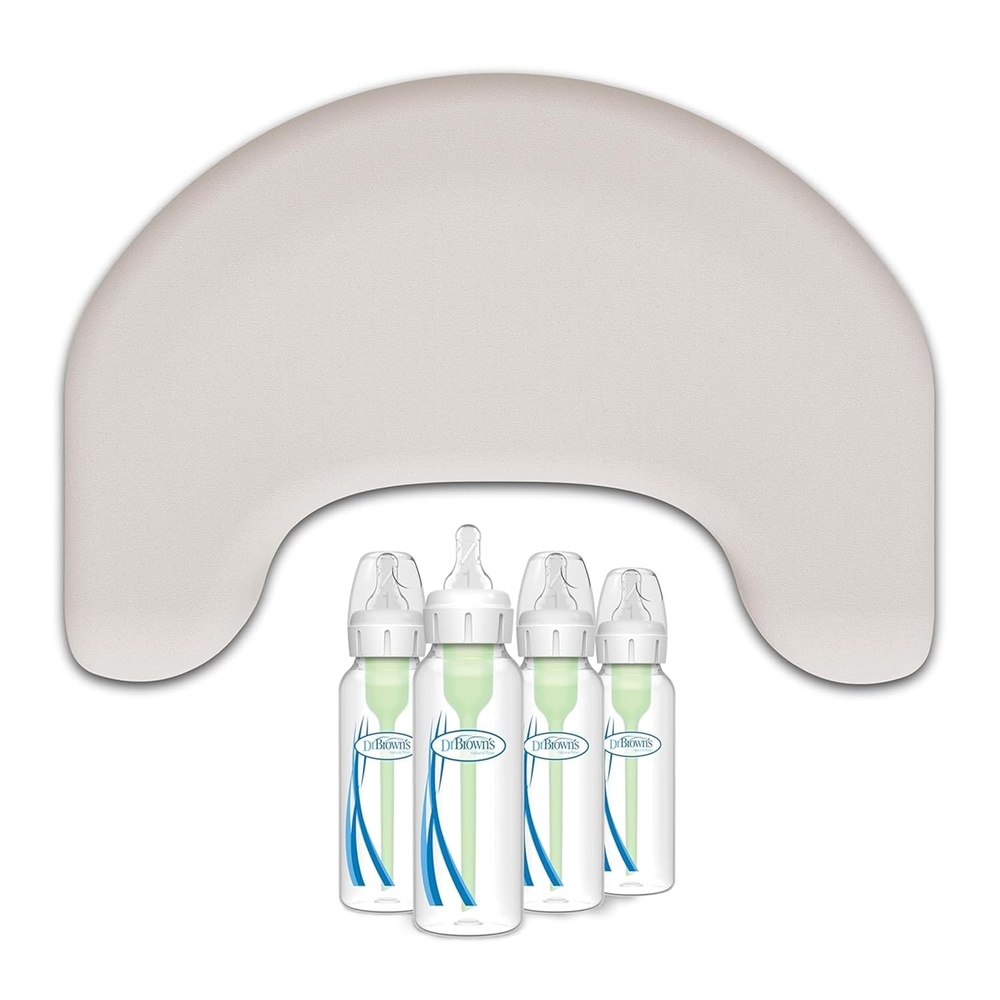 image:imageDr Browns Feeding Support Pillow with Cover Light Gray amp Natural Flow AntiColic Options Narrow Baby Bottle 8 oz250 mL 0m 4 Pack