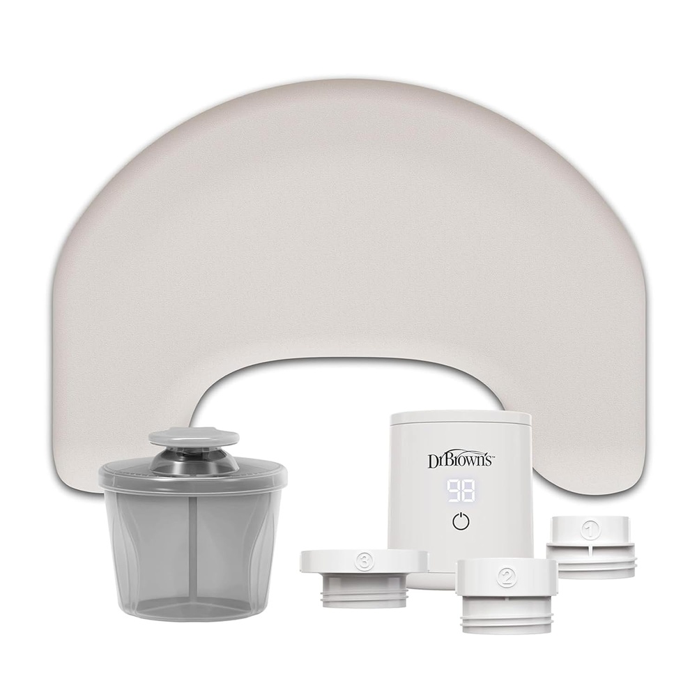 image:imageDr Browns Feeding Support Pillow with Cover Light Gray amp Travel Baby Bottle Warmer amp Baby Formula Dispenser Gray